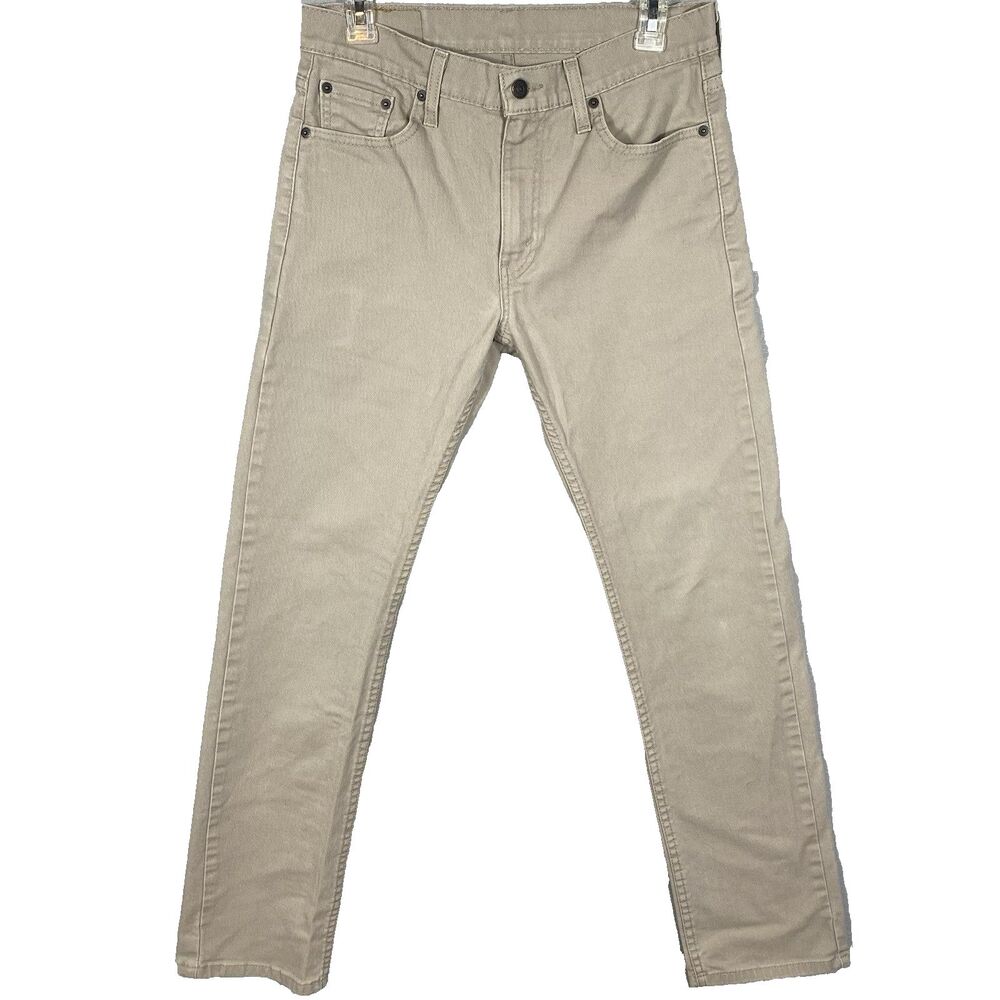 Levis 513 Jeans Mens 30x32 Slim Fit Straight Beige Khaki‎ Denim Pants 06890-110